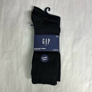 New Gap Socks Men’s 3 Pair Black Super Soft Crews Business Casual Dress Preppy